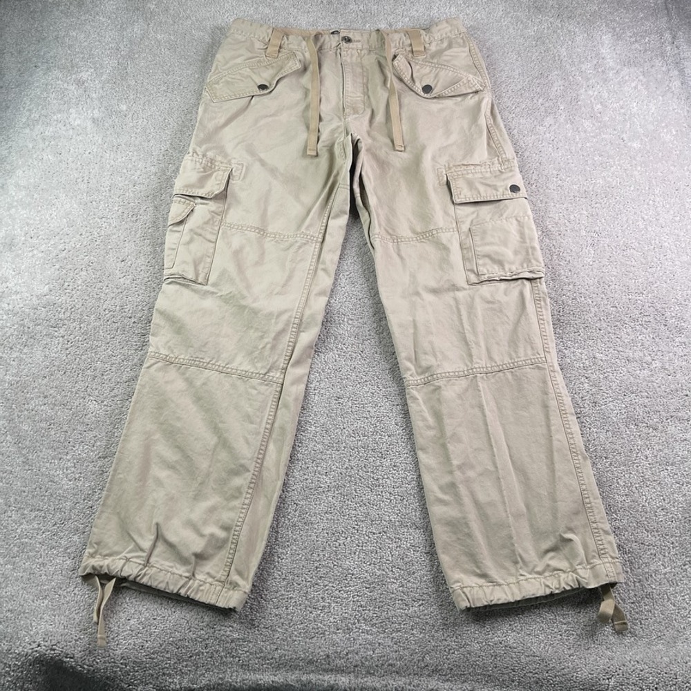 Old Navy Cargo Pants Mens 36x32 Khaki Tan Baggy Tactical Utility Gorpcore Y2K
